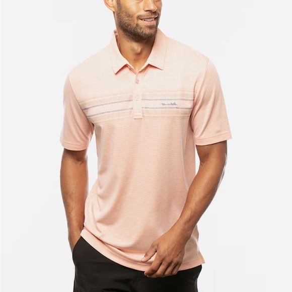 TRAVIS MATHEW ADULT SWIMMING Polo HEATHER AUTUMN SUNSET Sz L - Picture 2 of 11